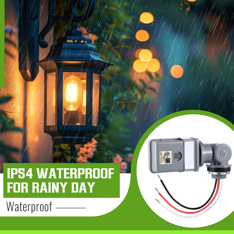 [Australia - AusPower] - 4 Pack Photocell Sensor for Outdoor Lights, 120VAC 50/60 Hz Photocell IP54 Waterproof, Swivel Mount Photocell, Dusk to Dawn Sensor Photoelectric Switch for Back Yard Lightening 