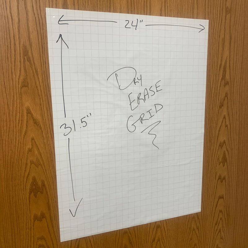 Geyer Instructional Products - 31.5'' x 24'' Portable Static Cling Dry Erase Grid Sheets, Reusable Electrostatic Whiteboard Sheets with Grid Lines, Sticks to Any Surface - 25 Pack 24"W x 31.5"H White With Gridlines