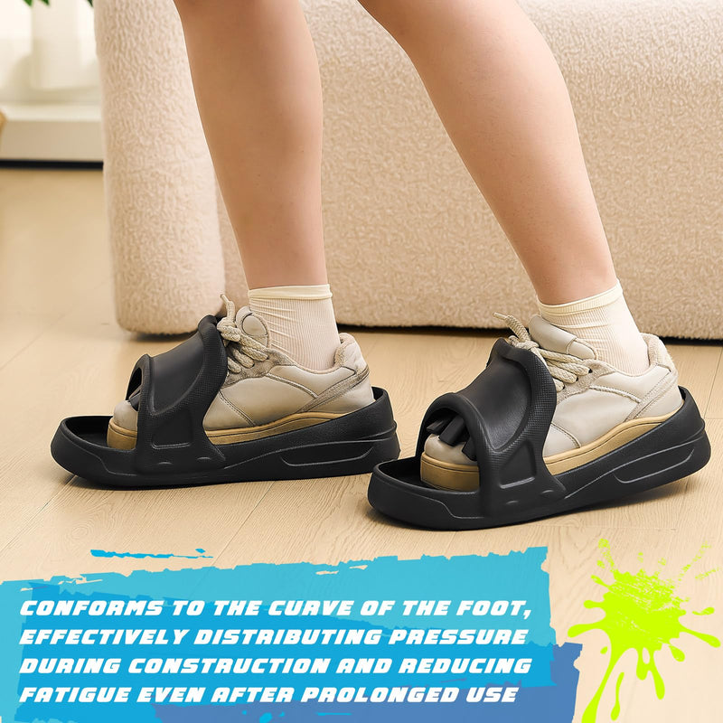 Cutecrop Concrete Finishing Shoes Slip-on Concrete Sliders for Stamping and Troweling, No Footprints, Finishing Tools Substitute to Knee Boards(Black,L) Black Large