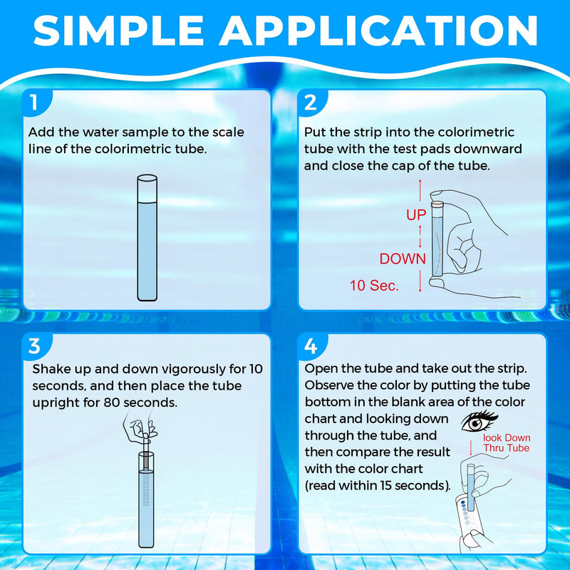 Phosphate Test Kit for Pool Hot-Tub: 50 Counts Water Phosphate Test Strips for Swimming Pool - Pool Phosphate Test Kit