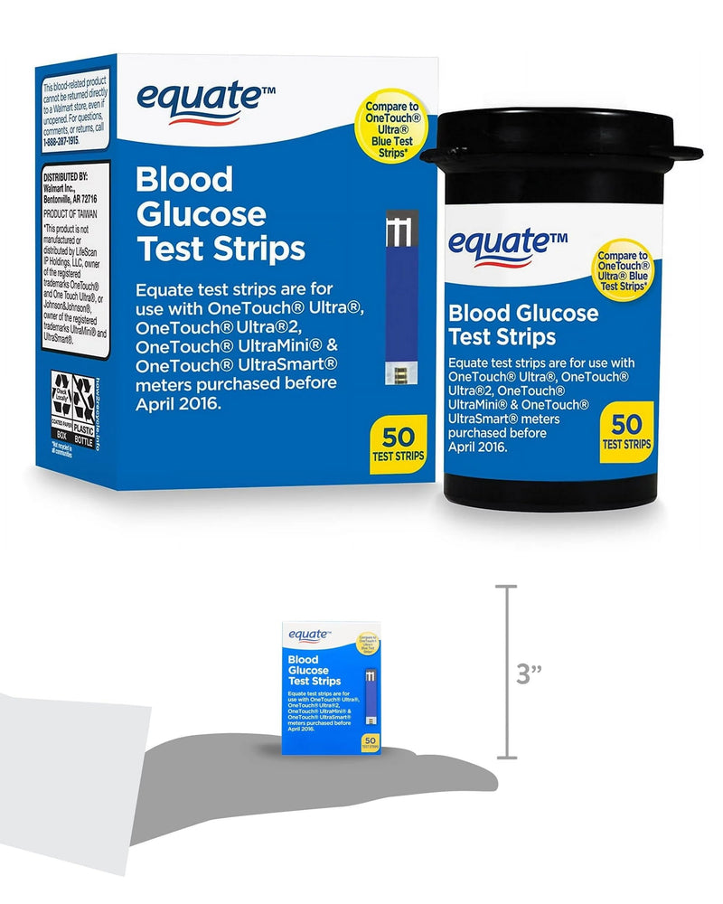 [Australia - AusPower] - Blood Glucose Test Strips, 50 Count | Ideal for Glucose Monitor Kit, Diabetes Testing | Compatible with OneTouch Meters | Reliable Readings | Accurate & Easy to Use | High Accuracy Strips 