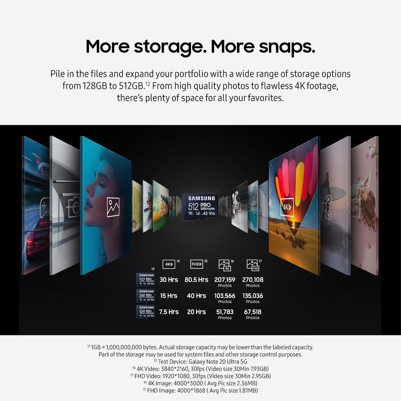 [Australia - AusPower] - SAMSUNG PRO Ultimate microSD Memory Card + Adapter, 256GB microSDXC, Up to 200 MB/s, 4K UHD, UHS-I, Class 10, U3,V30, A2 for GoPRO Action Cam, DJI Drone, Gaming, Phones, Tablets, MB-MY256SA/AM Micro SDXC PRO Ultimate (200MB/s) 