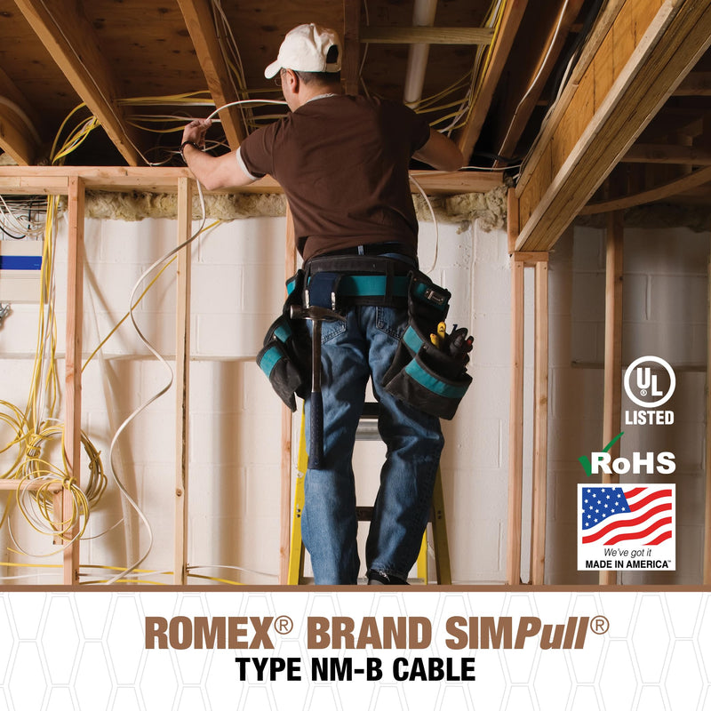 [Australia - AusPower] - Southwire Romex Brand Simpull Solid Indoor 12/2 W/G NMB Cable 15ft coil - SW# 28828226 