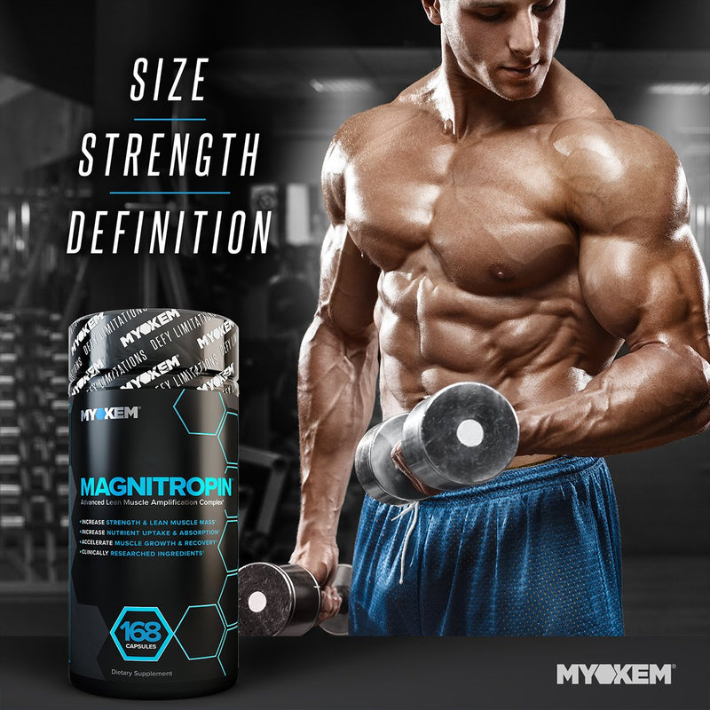 [Australia - AusPower] - MYOKEM – Magnitropin – Advanced Lean Muscle Complex – Increase Strength, Muscle Mass, Growth, Recovery and Nutrient Absorption – 168 Capsules 