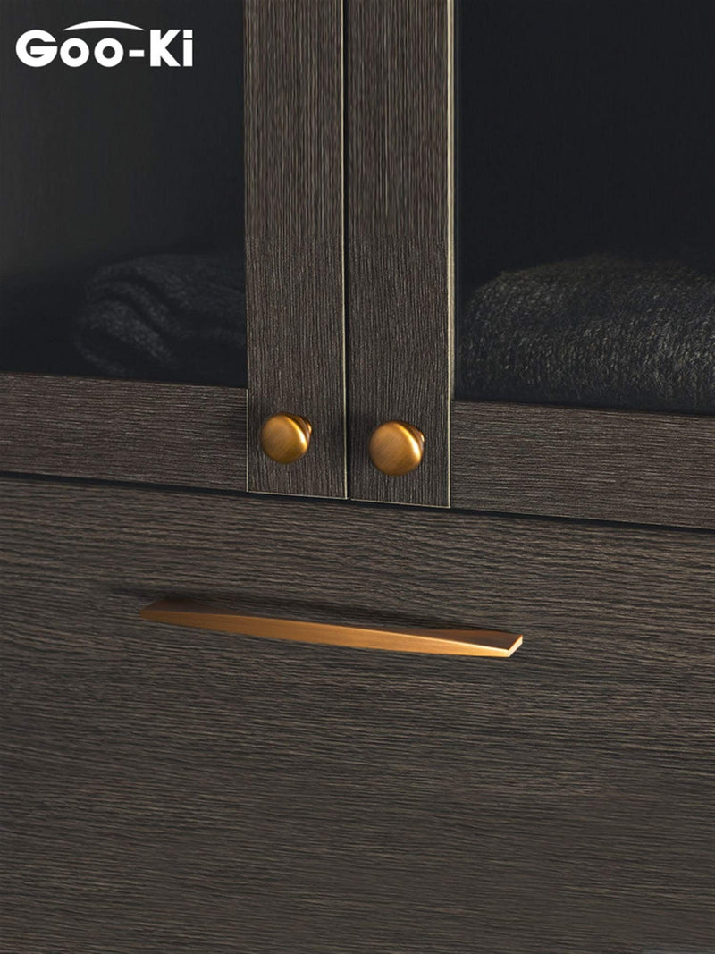 Goo-Ki Brushed Bronzed Brass Handle, Mid-Center Cabinet Pull;Zinc Alloy Drawer Handle Wardrobe Cabinet Hardware 5''Hole Center 6packed 074YB 5'' Hole Centers