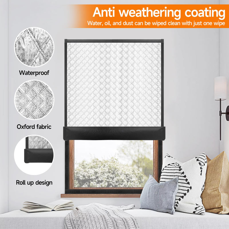 Insulated Window Cover, Veanusiver Upgraded Oxford Cloth Waterproof Thermal Insulated Blackout Window Insulation kit, Fits up to 45x49 inch Windows to Keep Warm in Winter Fit up to 45x49 inch