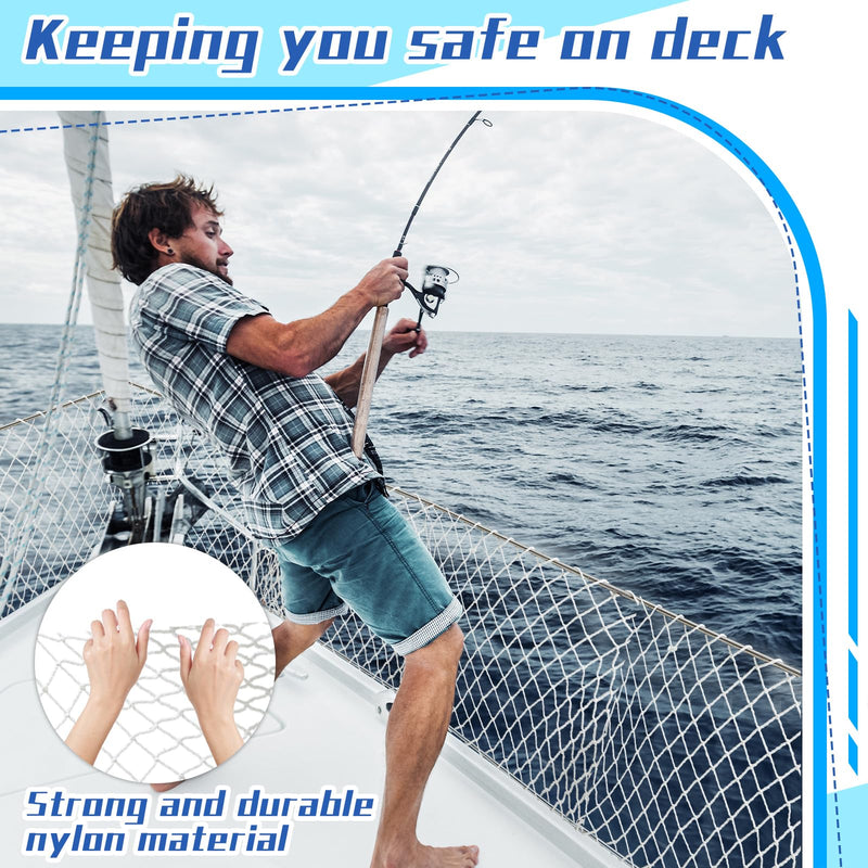 Windyun Boat Safety Lifeline Netting Marine Sailboat Guardrail Nylon Net Deck Netting for Pets Crews and Equipment Safely on Deck Marine Hardware 10 x 2 ft 1