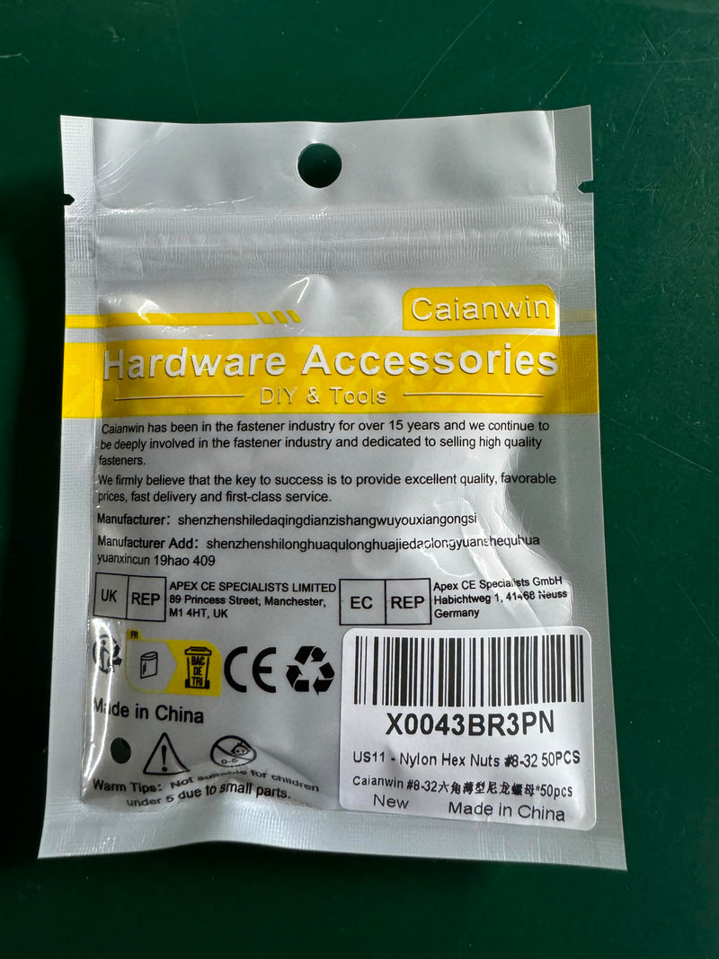 [Australia - AusPower] - 50Pcs #8-32 Nylon Insert Hex Lock Nuts A2 304 Stainless Steel Self Locking Nuts for Industrial Construction Fasteners 50 