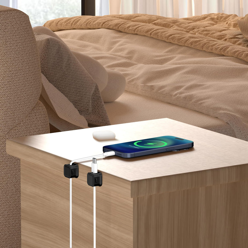 [Australia - AusPower] - Magnetic Cable Clips, 6 Pack Cord Organizer Holder, for Desk Cable Management, Adhesive Wire Keeper for Desk in Bedroom Living Room Kichen Office and for Car 