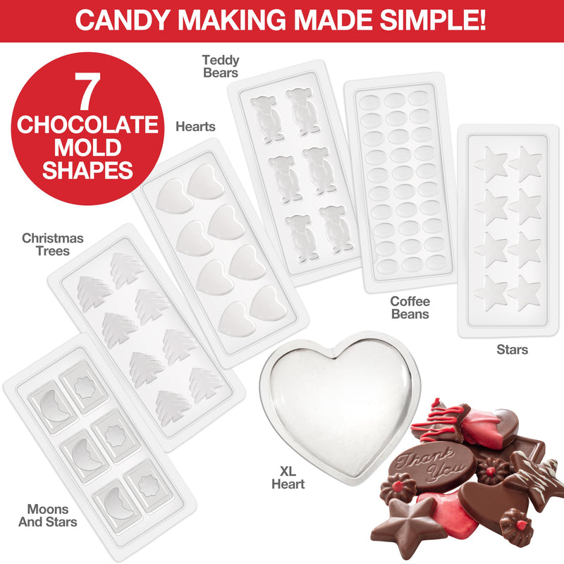 Electric Chocolate Melting Pot Set - Summer S'mores Candy Kit & Fondue w/ 30 Bonus Accessories - Dip, Drizzle, Decorate Strawberries & Marshmallows - 4th of July BBQ Party Appetizers & Desserts Single Pot