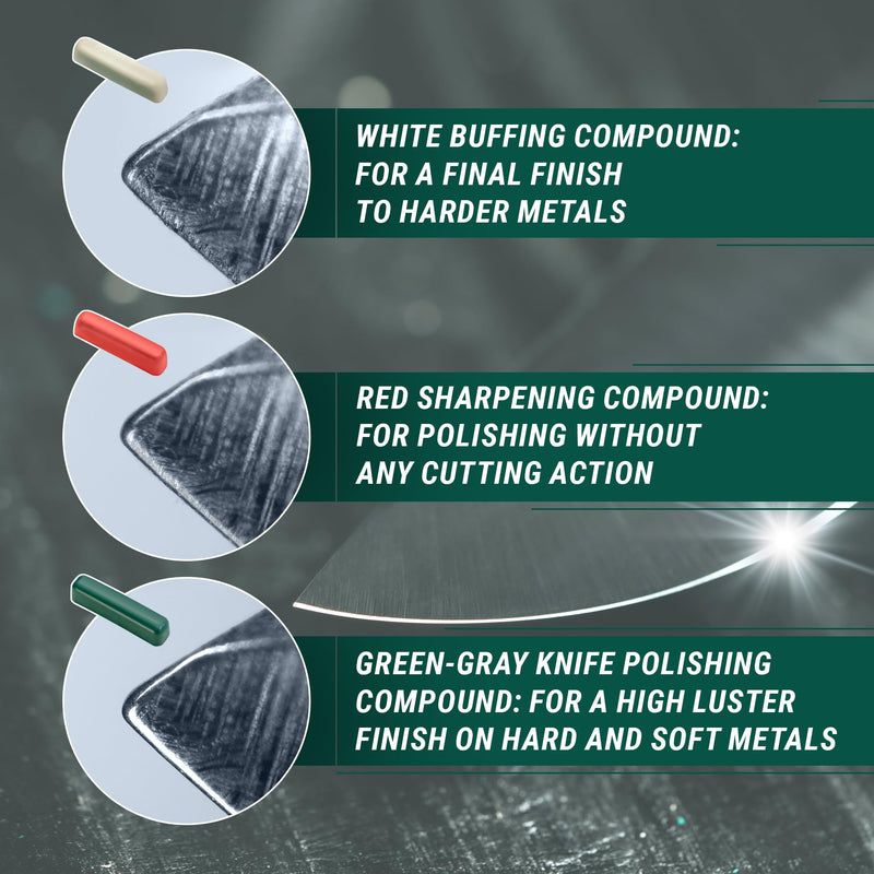 [Australia - AusPower] - BeaverCraft Abrasive compound grinding paste for leather belts for sharpening knives, polishing paste for metal, polishing paste for buffing discs, red-white-green polishing paste set P03 