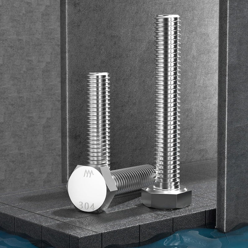 [Australia - AusPower] - 11Pcs 3/8-16 x 2" Hex Head Screws Bolts,304 Stainless Steel 18-8,Fully Threaded,External Hex Drive,Mounting Chair,Rail,Pump,Wheels,Handles,Antenna Parts,Boat and Plastic Bumpers(VG10506) 2" 3/8-16" 