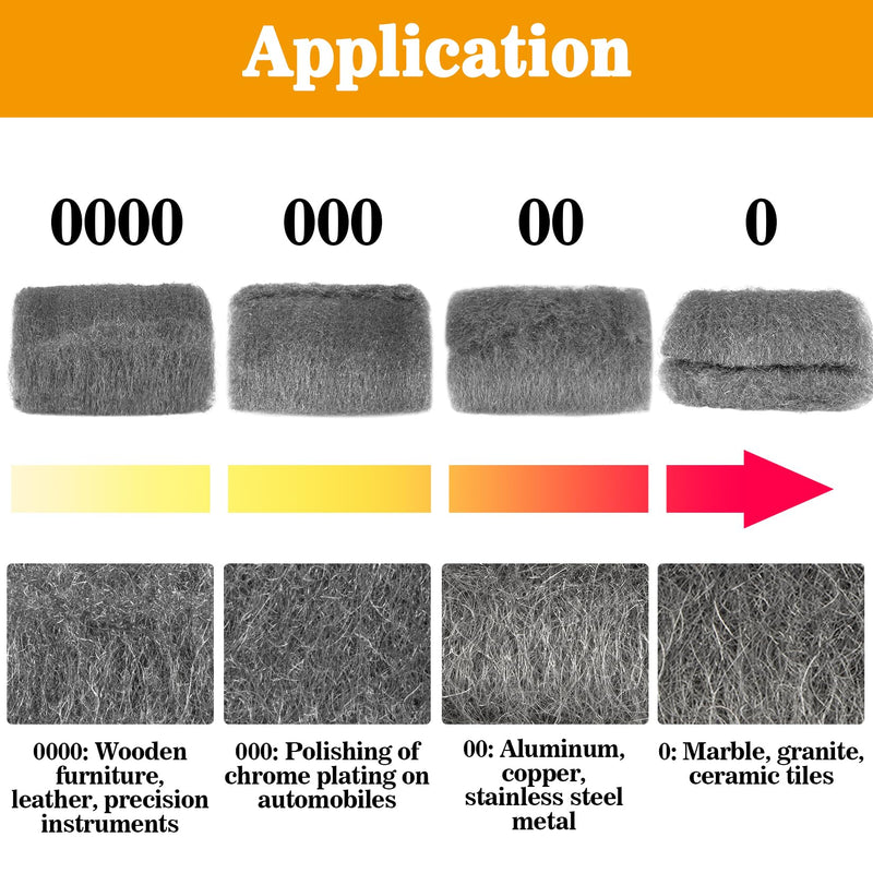 MAQIHAN Steel Wool 0000 Against Mice Repelling - 15 Pieces Metal Polish Steel Wool Fine 0000 Against Rats Steel Wool 0000 Iron Wool Rodent Protection Construction Foam
