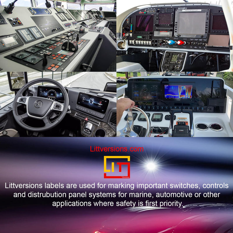 Littversions Hexagon Vertical 200 Pcs AC DC 6/8/12 Gang Switch Control Panel Labels Marine Boat Car Truck RV ATV Camper BA80 GA80 BB80 GB80 BC60 GC60 AR800 AR-820 RC800 RA80 X2