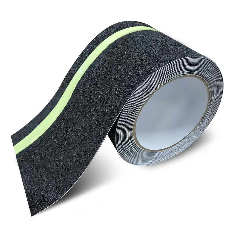 Huakaile Glow in The Dark Tape Anti Slip Grip Tape, 3.93" x 16.4Ft Luminous Reflective Tape, Waterproof Non Skid Traction Tape Strips for Outdoors Steps Indoor Stairs Treads Ladder Floor