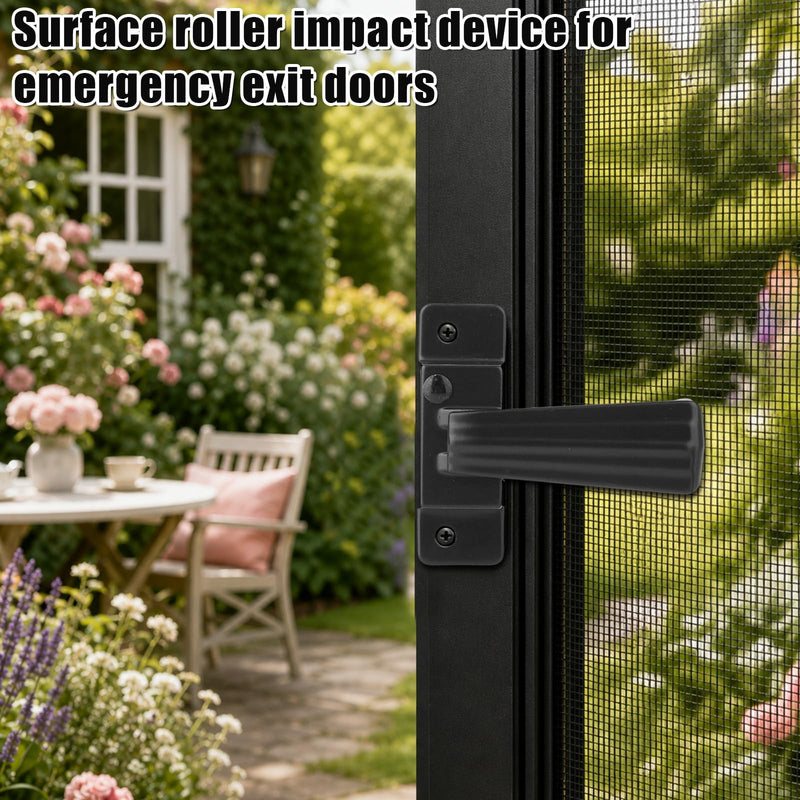 PEUTIER Push Button Storm Door Latch, Heavy Duty Screen Doors Latch with Mounting Hardware Screen Door Closer Replacement for Out-Swinging Doors 5/8" to 1-1/2" Thick set 2