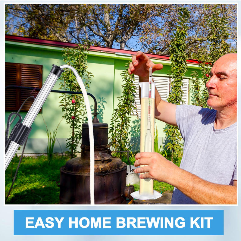 [Australia - AusPower] - Auto Siphon Mini and Triple Scale Hydrometer, 6 Feet of Food Safe Tubing & Clamp and Plastic Test Jar, Brix and Gravity Test Kit for Wine, Home Brewing, Winemaking Kit, Liquid Transfer 