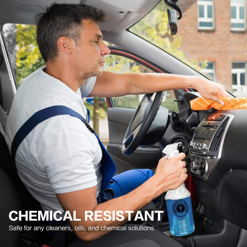 [Australia - AusPower] - Plastic Spray Bottle (24oz 3 Pack) for Cleaning Solutions, Car Detailing Care, Planting, Pet, Clear Finish, Heavy Duty Empty Spraying Bottles Mist Water Sprayer with Measurements & Adjustable Nozzle 3-Pack 