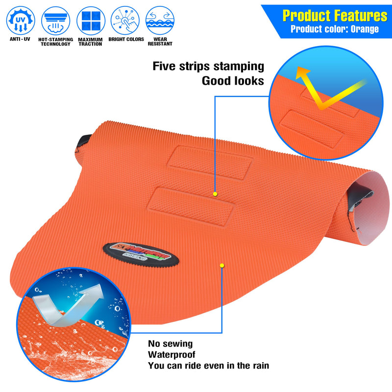 Universal Gripper Soft Seat Cover Diamond Texture for Motobike Dirt Motorcycle MX Cross Enduro Orange