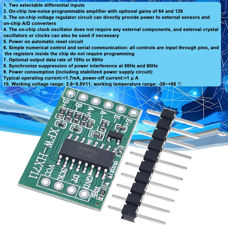 [Australia - AusPower] - HaoDuoQian HX711 Load Cell Amplifier，10Pcs 24-Bit ADC Breakout Weighing Sensor Module for Arduino Microcontroller 