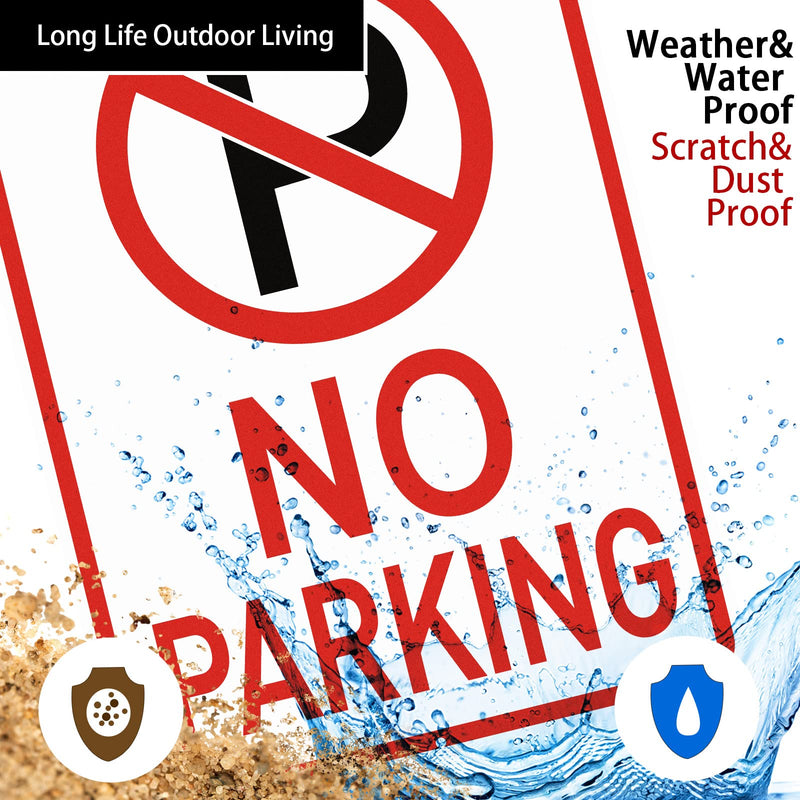 Amylove 6 Pcs No Parking Signs with Symbol, 14 x 10 Inches Reflective Rust Free Aluminum Sign, UV Protected, Weather Resistant, Waterproof, Durable Ink, Easy to Mount 14 x 10 Inch