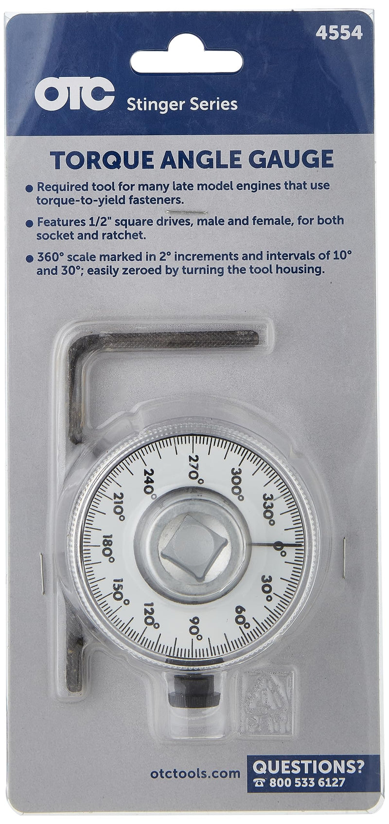 [Australia - AusPower] - 'OTC OTC4554 9 "D x 4" W x 2 w Torque Angle Gauge/Protractor/Inclinometer 