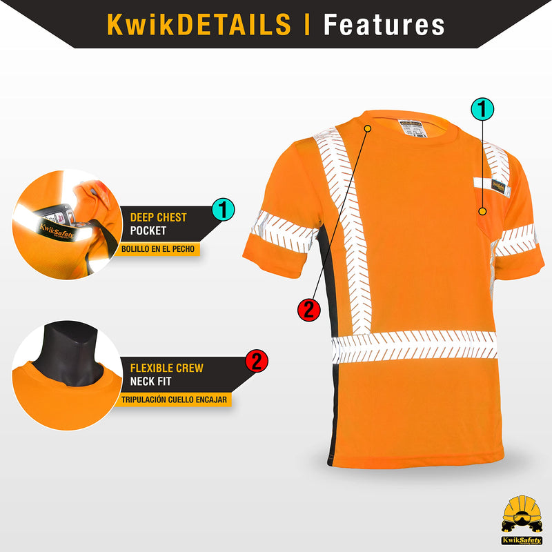 KwikSafety - Charlotte, NC - Renaissance Man Short Sleeve Safety Shirt [Reflective Fishbone Tape] Class 2 ANSI OSHA XX-Large Fishbone Tape | Orange