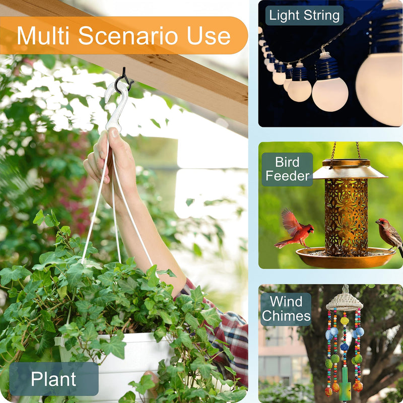 [Australia - AusPower] - Black Screw Hooks with Safety Lock - 2.3" Rustproof Metal Ceiling Hooks for Hanging Plants, Baskets,String Lights & Outdoor Decor, 40LB Capacity (20 Pack,Includes Storage Case & Plastic Caps) 20 Black 