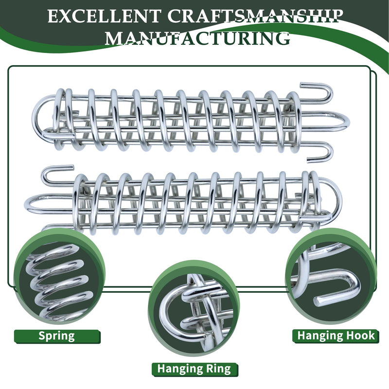 [Australia - AusPower] - SHENGHUISS Porch Swing Spring, 316 Stainless Steel Spring for Dog Tie Out Cable,Punching Bag,Hammock,Hanging Rope, Mooring Spring, Dog Chain, Shock Absorber 2Pcs 