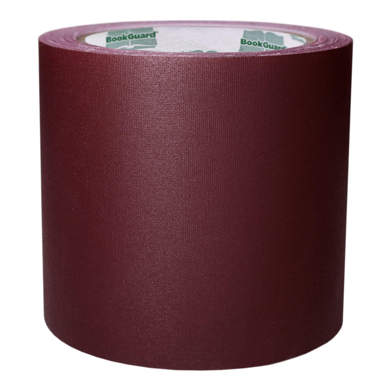 BookGuard 4 inch Premium Bookbinding Repair Cloth Tape, 15 Yard Roll, Burgundy 4" Wide 1