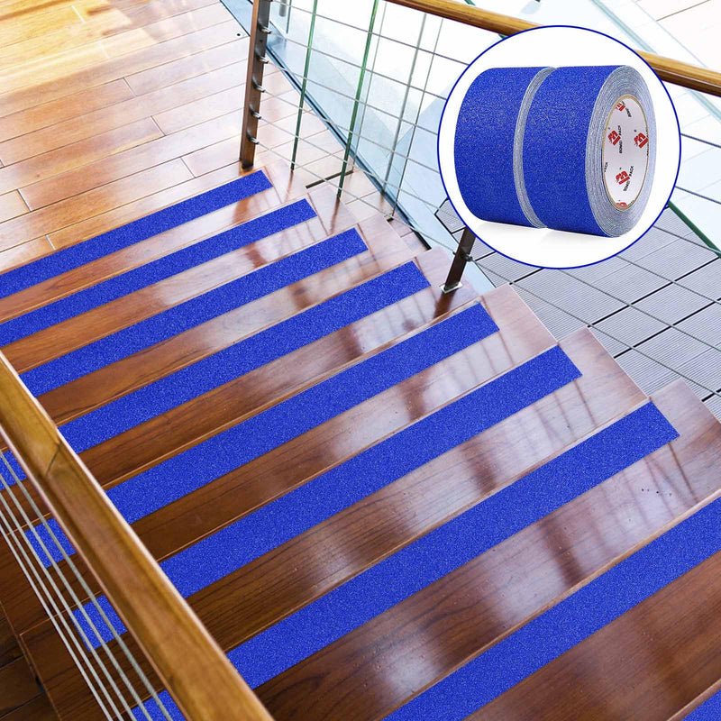 BOMEI PACK Anti Slip Traction Tape,2 Inch x 16.5 Ft,Heavy Duty Non Slip Tape,Grip Tape for Stairs, Tread Step, Indoor & Outdoor Use,Waterproof Stairs Non Skid Treads (Blue) Blue