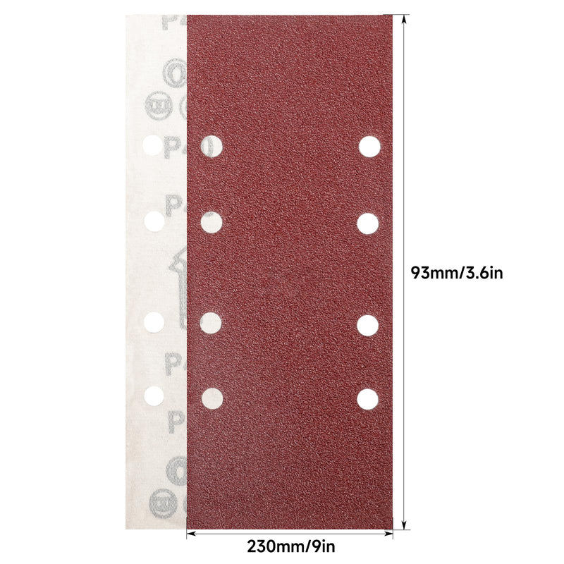 [Australia - AusPower] - STEBRUAM 30-Piece Sanding Sheet Set 93 x 230 mm Grit 40/60/80/120/180/240/320/400.8 Holes Sandpaper Accessories Materials for Orbital Sander 60/80/120/180/320/400 grit 