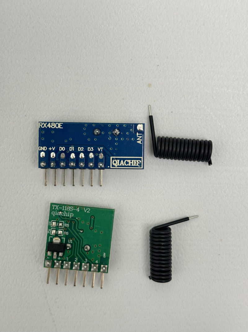 [Australia - AusPower] - QIACHIP 433mhz RF Wireless Transmitter and Receiver Module Kit RX480e 4 Channel Output,Remote Control Radio Switch 1527 Learning Code DIY Controller Transmitter and Receiver kit 