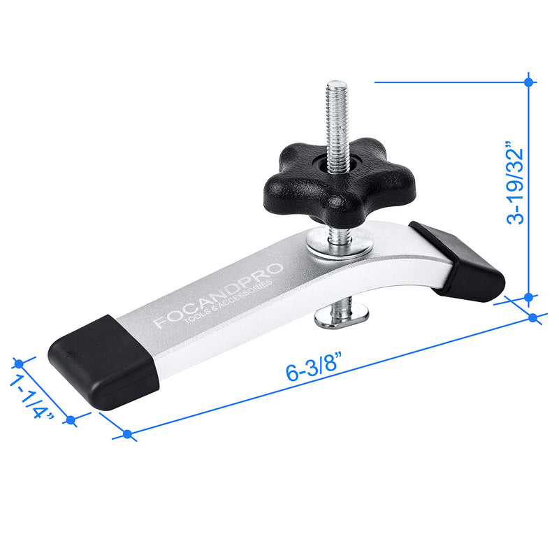 [Australia - AusPower] - T Track Hold Down Clamps- Double-Cut Profile Aluminum T-Track Clamps 6-3/8" L X 1-1/4"W -Woodworking and Clamps-Fine Sandblast Anodized -Silver Color -2 Pack 6-3/8" T track Clamps,2pk 
