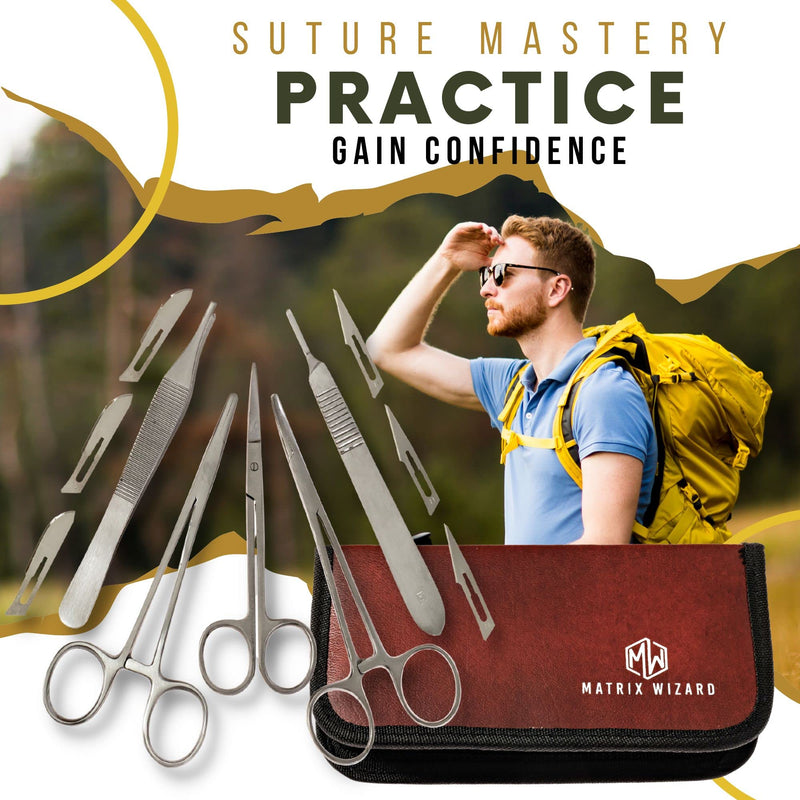 [Australia - AusPower] - Suture Threads with Needle (25 PK Mixed Dissolvable and Non-Dissolvable) 2-0, 3-0, 4-0, 5-0, 6-0: Camping Survival Demo, Military Tactical Drill, Clinic Rotation Suturing, First Aid Travel Safety Demo 
