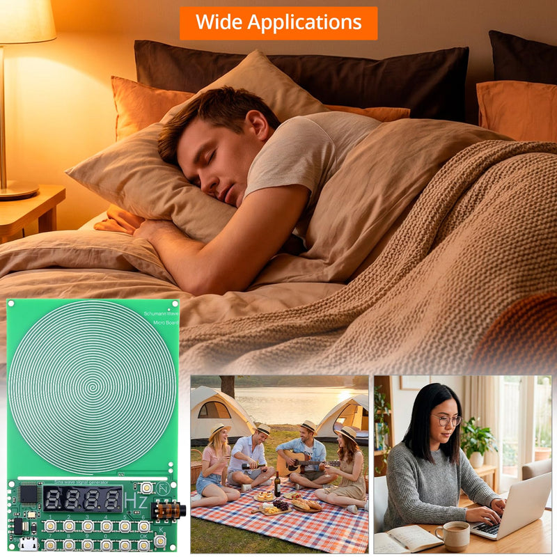 QWORK® Schumann Wave Generator 0.1Hz-100000Hz, 7.83Hz Adjustable Sine Wave Frequency Generator with Digital Display for Sleep, Focus & Meditation