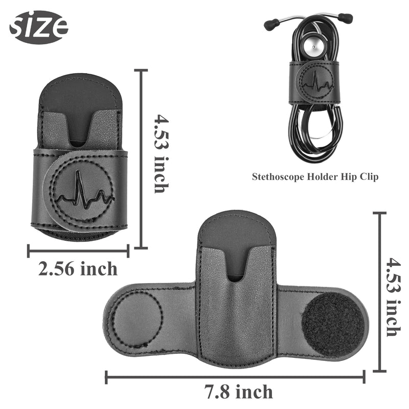 [Australia - AusPower] - QIELIZI Stethoscope Holder Hip Clip.Night Shift Nurse Essentials Organizer,3M Littmann Stethoscope Belt Clip for Scrubs, Nursing Tools Holster Case,Teaching Stethoscope Holder &Accessories(1-Black) 1-Black 1 Pack 