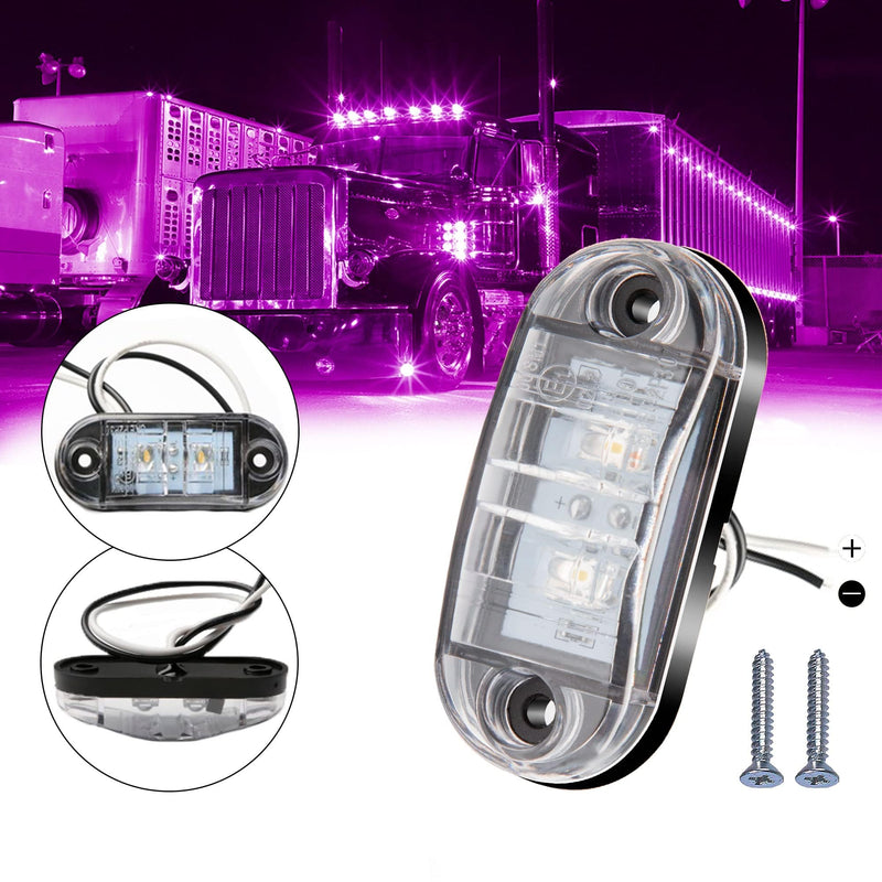 [Australia - AusPower] - 20pcs Purple DC12-24V IP68 Waterproof Trailer LED Lights Side Marker and Clearance Indicators Lights for RV, Camper, Truck, Van, Caravan and Boat, Front and Rear 20Pcs Purple 