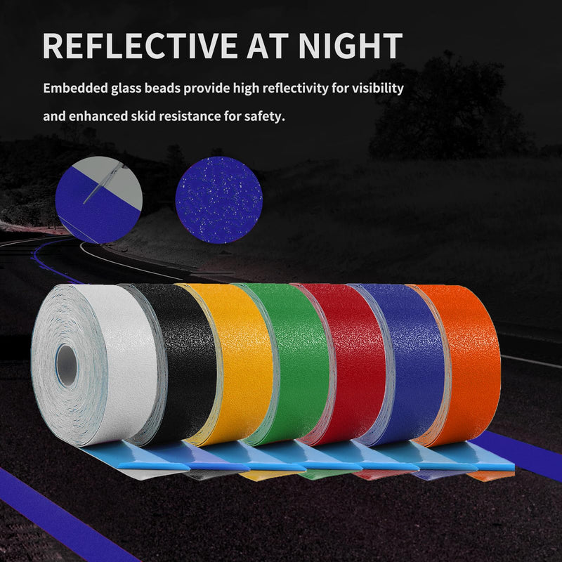 Pavement Marking Tape Slip-Resistant and Durable, Heavy-Duty Rubber Base for Outdoor Applications, Perfect for Driveways, Walkways, and Parking Areas (Blue, 2 Inch X 18 Feet) Blue