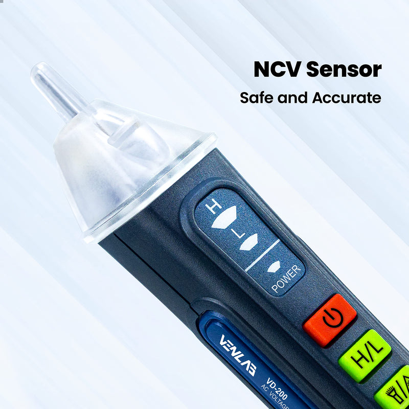 [Australia - AusPower] - Voltage Tester, Non Contact Voltage Detector, Circuit Tester Dual Range Voltage Sniffer 12V-1000V/48V-1000V, Live Wire Tester with Alarm and Flashlight, Electrical Tester with LCD Display 