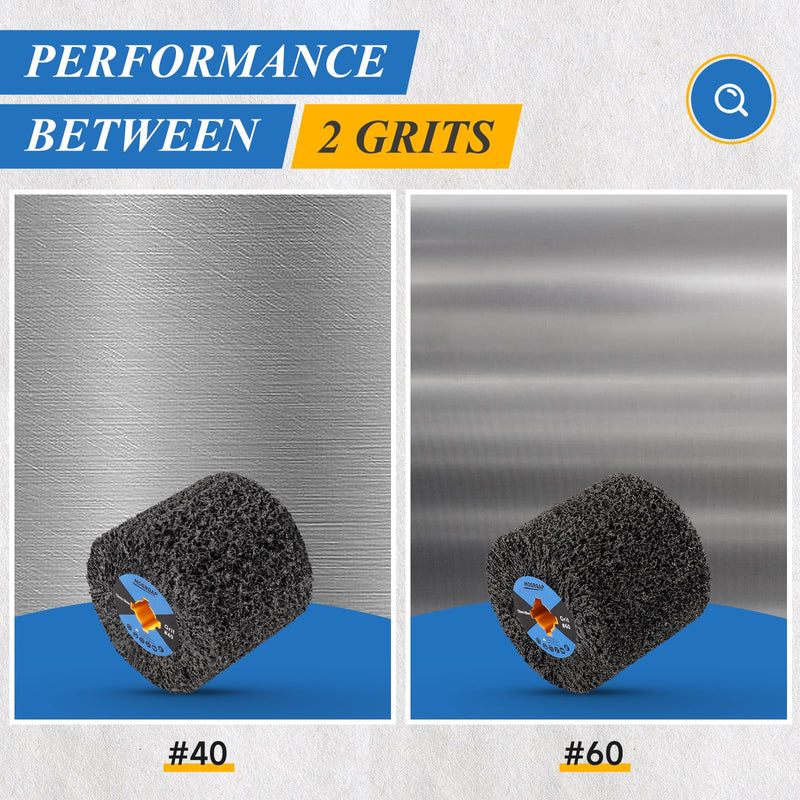 [Australia - AusPower] - MOGRQAP Sanding Roller Brush 120 x 100 x 19 mm Grit 40 Sanding Sleeves Sanding Roll Brush Sanding Rollers for Satin Machine Wood Metal Surface Polishing Körnung 40 