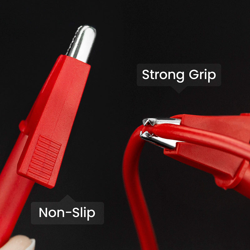 [Australia - AusPower] - KAIWEETS Soft Silicone Electrician Test Leads Kit with 2PCS Alligator Clip Test Leads for Electrical Testing of Fluke/AstroAI/INNOVA Multimeter Electronic Clamp Meter 