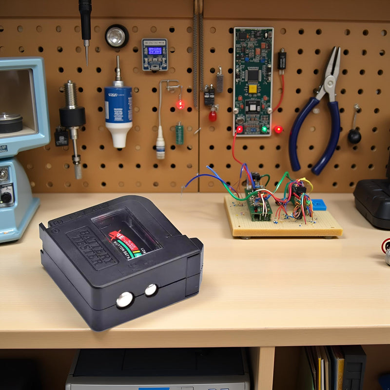 Black BT860 Tester Voltage Checkers Voltage Meter for AA AAA 9V 1.5V Button Cell Batteries Voltage Tester Electrical Equipment Tools for Home Improvement