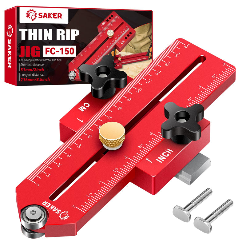 [Australia - AusPower] - Saker Contour Gauge (10 Inch) Profile Tool with Adjustable Lock and Saker Thin Rip Jig Table Saw Jig Guide 