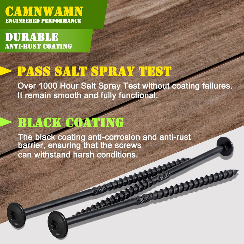 [Australia - AusPower] - [Pack of 50] #14 x 3 Wood Structural Lag Screws, Black Coated Torx/Star Drive Heavy Duty Construction Wood Screw, Modified Truss Washer Head, Star Drive Bit Included. #14 x 3" 