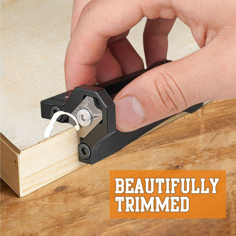 Professional Edge Banding Trimmer Kit - Adjustable Edge Banding Trimmer,veneers,with Tungsten Blades for Flush Trim, Chamfer & Rounded Edges on Wood, PVC & Veneer Handle + R1, R2,R3 blade
