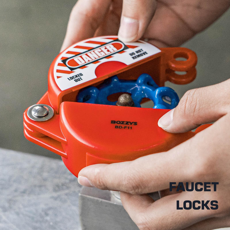 [Australia - AusPower] - Faucet Locks Outdoor with Aluminum Padlock,Red,Fit 1 to 2-1/2”Gate Valve Knob Lockout Loto Lock Cover(ABS),for Water Spigot,Propane Tank,OSHA Compliant BD-F11KIT-Red for 1“-2.5”gate Valve Handwheel 