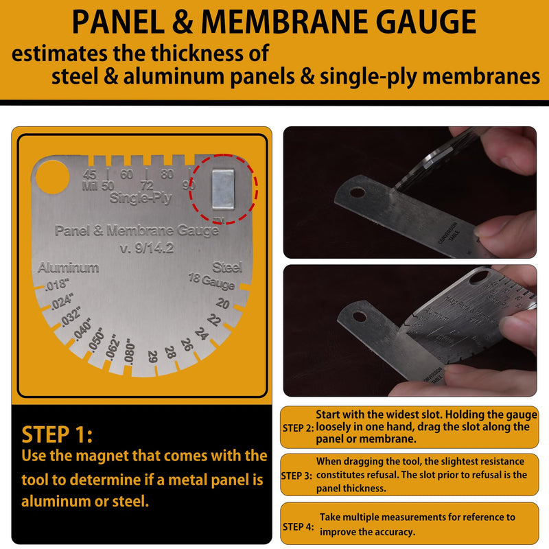 [Australia - AusPower] - Upgraded Panel & Membrane Gauge Shingle, Replaces Shingle Gauge, Measuring Thickness and Metal, Thickness for Metal Roofing and Membrane Roofing Single Double Ply 