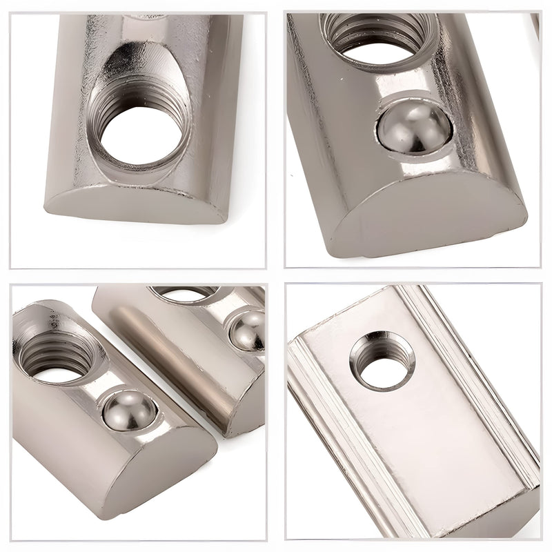 [Australia - AusPower] - 60pcs M3 Spring T Nut, M3 T Slot Nut, M3 T Slot Nuts Roll-in Spring Ball Loaded for Aluminum Extrusion Profile 3D Printer Machine Industry 