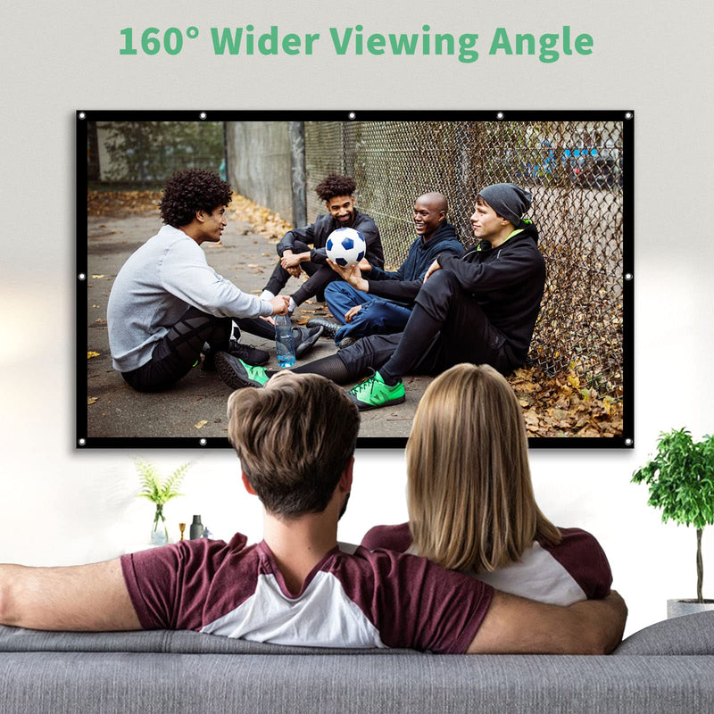 [Australia - AusPower] - Projector Screen 100 inch, Taotique 4K Movie Projector Screen 16:9 HD Foldable and Portable Anti-Crease Indoor Outdoor Projection Double Sided Video Projector Screen for Home, Party, Office, Classroom 